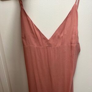 Reformation pink slip mini dress with open back